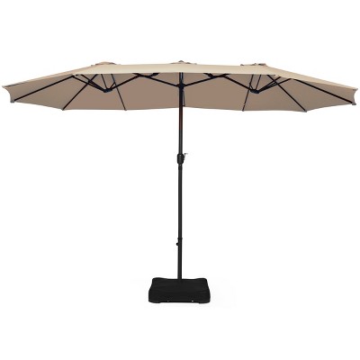 Tangkula 15Ft Outdoor Double-Sided Patio Umbrella with Base