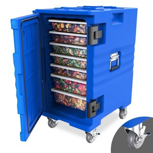 ROVSUN Hot Box Food Warmer, Insulated Food Pan Carrier w/Lockable Wheels Double Buckles and Handles, Stackable Hot Boxes - 1 of 4