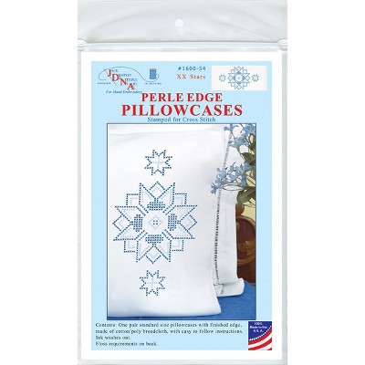 Jack Dempsey Stamped Pillowcases W/White Perle Edge 2/Pkg-XX Star