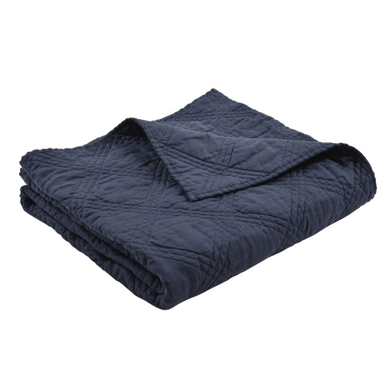 Linen Front/Cotton Back Quilted Throw - Levtex Home, 1 of 6