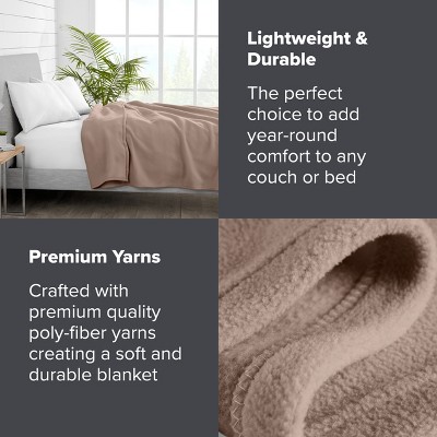 King Size Taupe Reversible Fleece Blanket