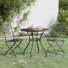vidaXL Weather-Resistant 3-Piece Patio Dining Set with Foldable Chairs and Round Table, Durable Expanded Metal Mesh Construction - 2 of 4