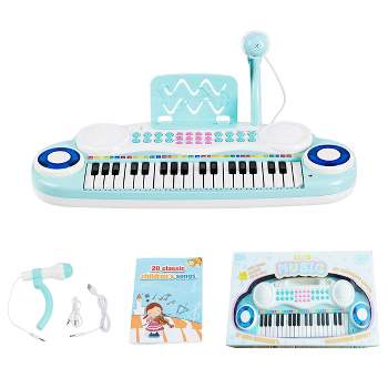 Costway 37-Key Toy Keyboard Piano Electronic Musical Instrument BluePink