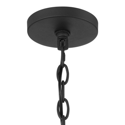 Black and Gold Crystal 35" Round LED Pendant Chandelier