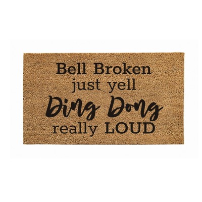 28" x 16" Nature Coir Mat, Ding Dong