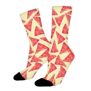 Funny Cool Funky Pizza Women Printed Crew Socks Funny Funky Socks Soft Polyester Novelty Gifts for Artists Men - 1 of 1