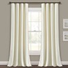 Lush Décor Luxury Vintage Velvet With Silky Pompom Trim Light Filtering Window Curtain Panel Ivory Single 52X84 - 3 of 4