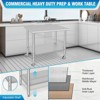 Stainless Steel Kitchen Cart, 36 x 24 x 35 inches Prep Table with Wheels and Adjustable Shelf - 4 of 4