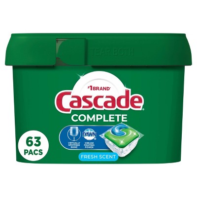 Cascade Complete Actionpacs Dishwasher Detergent - Fresh Scent - 63ct ...