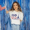 Simply Sage Market Women's USA Eiffel Flag Short Sleeve Graphic Tee - 2 of 4