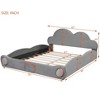 Okak Queen Bed Frame with Headboard, Cloud-shaped Headboard, Upholstered Platform, with Rounded Footboard and Pocket, Living Room, Apartment - 3 of 4
