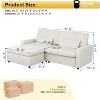 Vipbear Sectional Couch With Armrests, Modular Deep Seat Sofa With Ottoman, 89" Modern Corduroy Couches For Living Room, Apartment, Office, Gray/Beige - 3 of 4