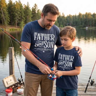 Мужские футболки Crazy Dog T-Shirts, Inc. Mens Funny T Shirts Father and Son Fishing Partners for Life Sarcastic Fathers Day Graphic Tee for Men - Crazy Dog Men's T Shirt Gift for Dad Navy XXL — фото 3