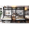ORRD Queen over Twin Triple Bunk Bed with Storage Stairs, 3-Person Metal Bunk Bed with Built-in Desk & Shelves for Space Saving - 4 of 4