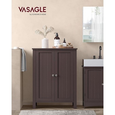 Vasagle Bathroom Floor Storage Cabinet Freestanding Bathroom Storage Unit With Adjustable Shelve brown Target