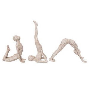 Transpac Resin Mummy Stretch Yoga Pose Set of 3 Halloween Home Decorations - 1 of 1