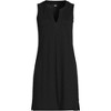 Lands' End Women's Cotton Jersey Notch Neck Dress with Soutache - 3 of 4