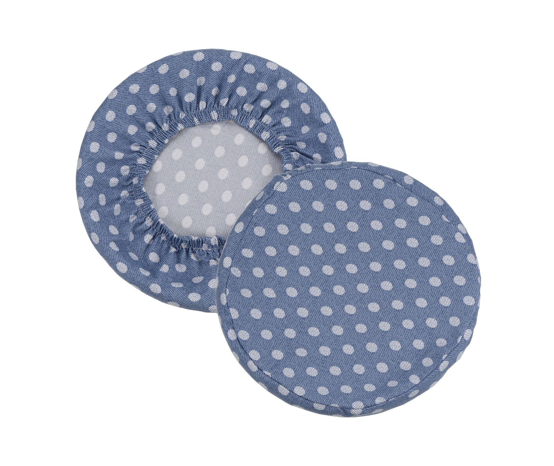 Unique Bargains Washable Elastic Bar Stool Cover for Dia 12"-14" Chair 2 Pcs Blue White