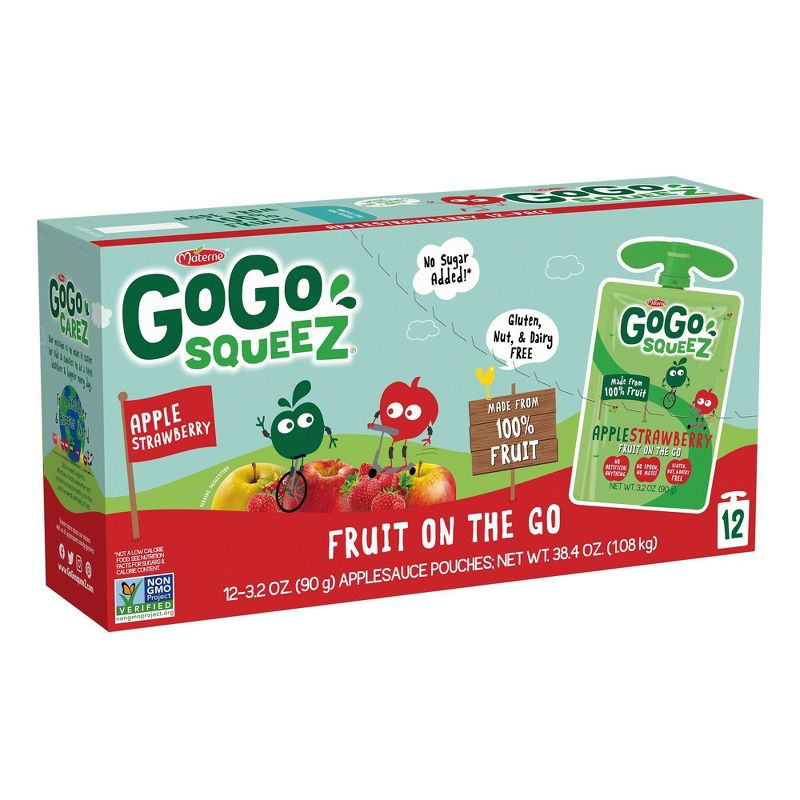 GoGo squeeZ Applesauce, Apple Strawberry - 3.2oz/12ct, 3 of 7