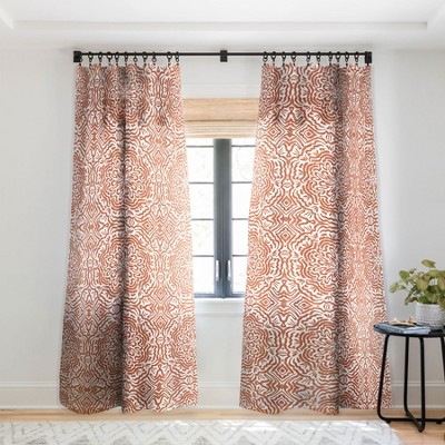 Marta Barragan Camarasa Terracotta Strokes Pattern Single Panel Sheer Window Curtain - Deny Designs
