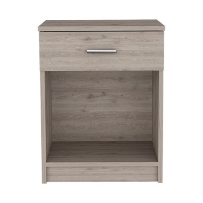 GlasFlength Nightstands Modern Nightstand Bedroom Nightstand Bedside Table with Drawer Open Shelf for Living Room, Gray, 18.58"*16.69"*21.73"
