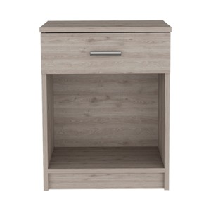 GlasFlength Nightstands Modern Nightstand Bedroom Nightstand Bedside Table with Drawer Open Shelf for Living Room, Gray, 18.58"*16.69"*21.73" - 1 of 4