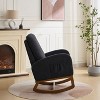 CAVINAS 27.2"W Upholstered Rocking Chair with Wingback Design and Side Pockets, Soft Polyester Nursery Glider Chair with Rubber Wooden Legs - 3 of 4