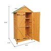 NicBex 68.5 Inch Tall Wood Outdoor Storage Shed with 2 Shelves for Backyard Garden,Patio,Natural - 3 of 4