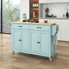 Whisen Modern Wood Kitchen Island with Spice Rack and Drawers - 2 of 4