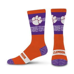 NCAA Clemson Tigers Mixer Crew Socks: Cushioned Heel & Toe, Knit, Adult Large - 1 of 3