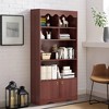 Tall Bookshelf, 63 Inch Wood Bookcase With 2 Cabinets, Shelves, 5-Tier Book Shelf Storage Organizer, Modern Freestanding Display Shelf Unit - 2 of 4