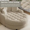 55" Modern Chenille Chaise Lounge Sofa Bed with Tufted Seat & Detachable Pillows - 3 of 4