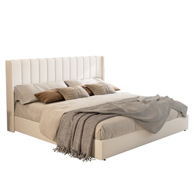 AMERLIFE Lift Up Storage Bed Frame with Vertical Channel Tufted Headboard and Wingback