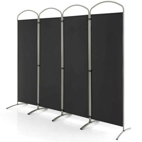 Costway 4 Panels Folding Room Divider 6 Ft Tall Fabric Privacy Screen Black/Brown/Grey/White - image 1 of 4