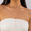 HTUTWOO Multi-layered Cross Pendant Necklace, Y Shape Long Clavicle Necklace, Rhinestone Choker, Jewelry Gift for Women - 2 of 4
