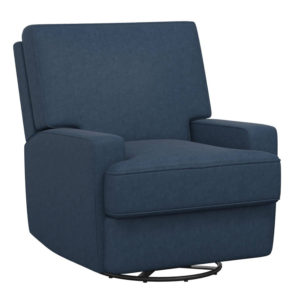 Baby Relax Jasiah Swivel Glider Recliner Chair - Dark Blue Velvet -  89667711