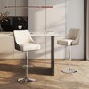 POVISON Modern Adjustable Swivel Barstools Set of 2, PU Leather Bar Stools with Back and Metal Legs, Black - 3 of 4