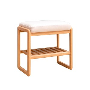 Dexmalle Natural Solid Wood Shoe Bench - 1 of 4