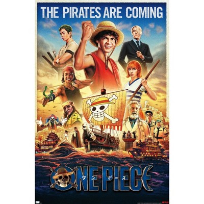 Trends International Netflix One Piece - Going Merry One Sheet Framed Wall  Poster Prints White Framed Version 22.375 x 34