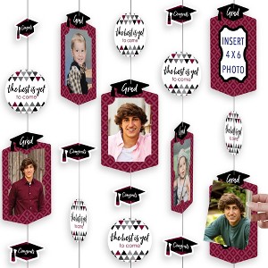 Big Dot of Happiness Maroon Graduation Party Vertical Photo Garland 35 Pieces - 1 of 4
