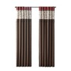 Elegant Floral Embroidered Window Panel, All Season Textured Light Filtering Curtain fits Various Room Decor, Red, 50x84" - 3 of 4