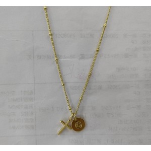 Turandoss Dainty Gold Cross Initial Necklace for Women Girls - Disc Letter Pendant Necklace Trendy, Birthday Gifts for Women, Jewelry for Her, 16+2.5 - 1 of 4