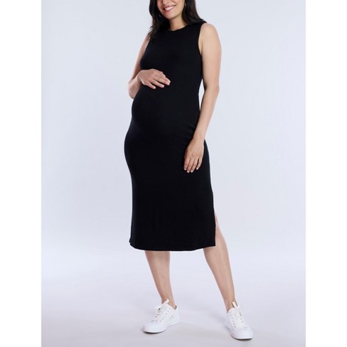 Women's Sleeveless Rib Knit Midi Dress | Motherhood Maternity - image 1 of 4