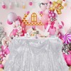 Wikineon 72 Inch Round Tablecloth Silver Sequin Table Cloth Glitter Table Cover for Holiday Banquet Dining Wedding Party Decoration - 2 of 4