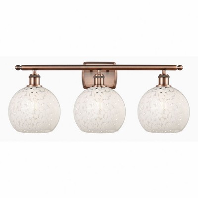 White Mouchette - 3 Light Bath Vanity In Modern Style-11 Inches Tall and 28 Inches Wide