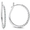 Pompeii3 1/2ct Diamond Hoops 10K White Gold - 2 of 4