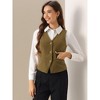 INSPIRE CHIC Women's Steampunk Velvet Sleeveless Button-Down V-Neck Suit Vest - 2 of 4