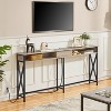 Yaheetech 71in Extended Sofa Table Wooden Console Table with 2 Outlet and 2 USB Ports, Gray - 2 of 4