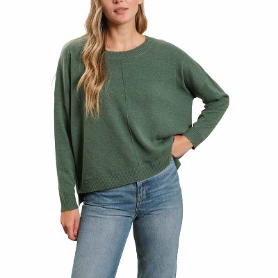 August Sky Women's Rib Lightweight Pullover Sweater