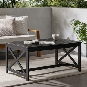 Wooakway 40 Inch Rectangle Natural Solid Wood Outdoor Coffee Table - 1 of 4